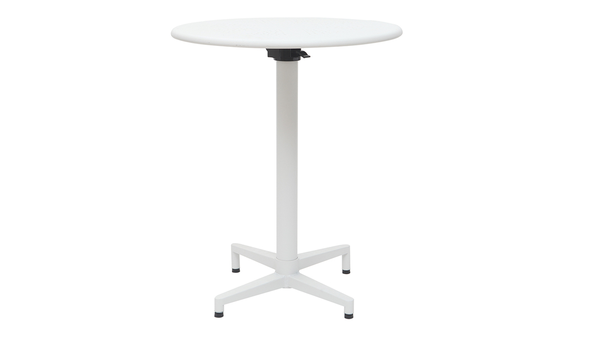 Table pliante ronde en mtal blanc D60 cm DOTS