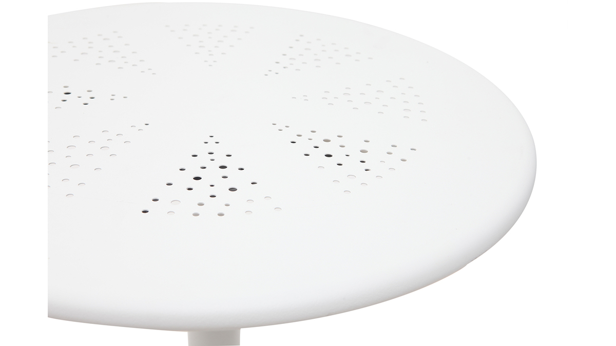 Table pliante ronde en mtal blanc D60 cm DOTS