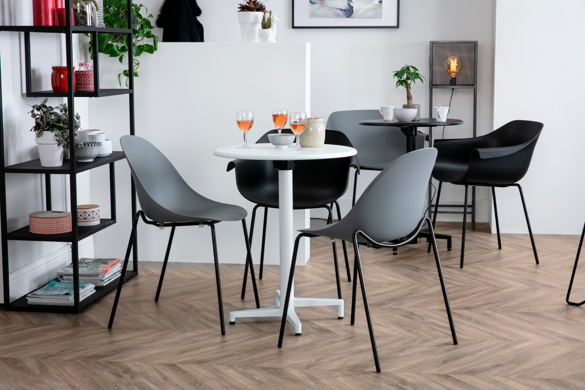 Table pliante ronde en m�tal blanc D60 cm DOTS