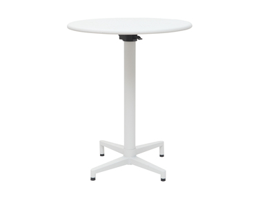 Table pliante ronde en m&eacute;tal blanc DOTS