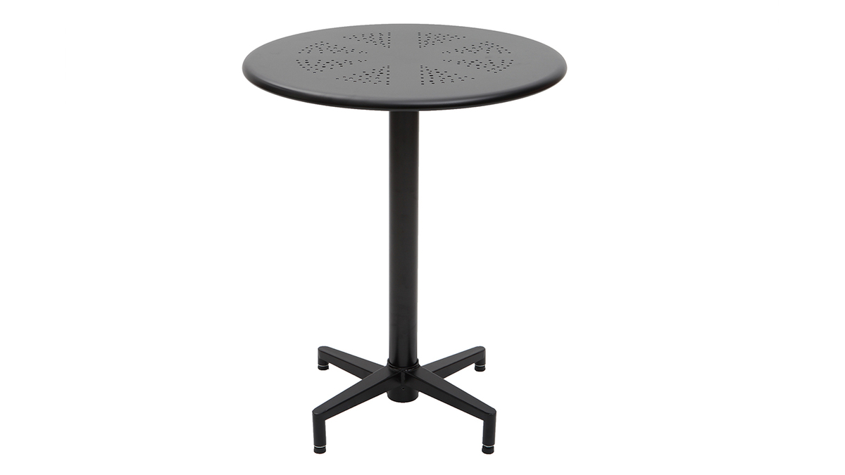 Table pliante ronde en mtal noir D60 cm DOTS