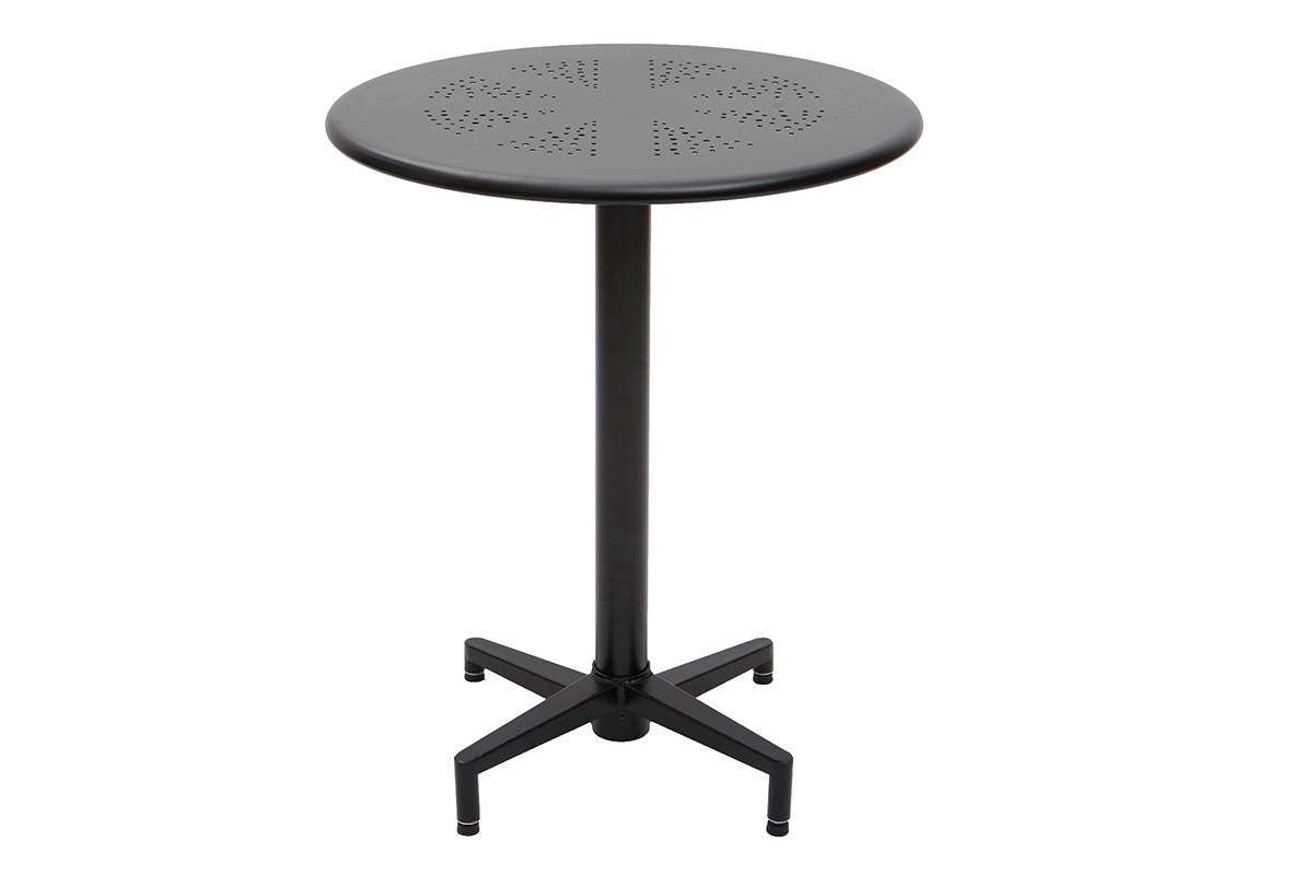 Table pliante ronde en m�tal noir D60 cm DOTS