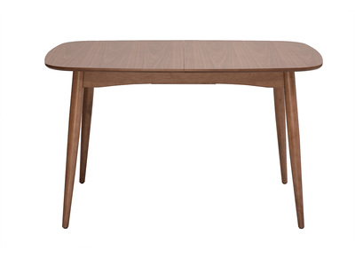 Table rectangulaire extensible avec rallonges int&eacute;gr&eacute;es en bois fonc&eacute; noyer L130-160 cm HELMA