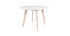 Table scandinave ronde blanc et bois D100 cm LEENA