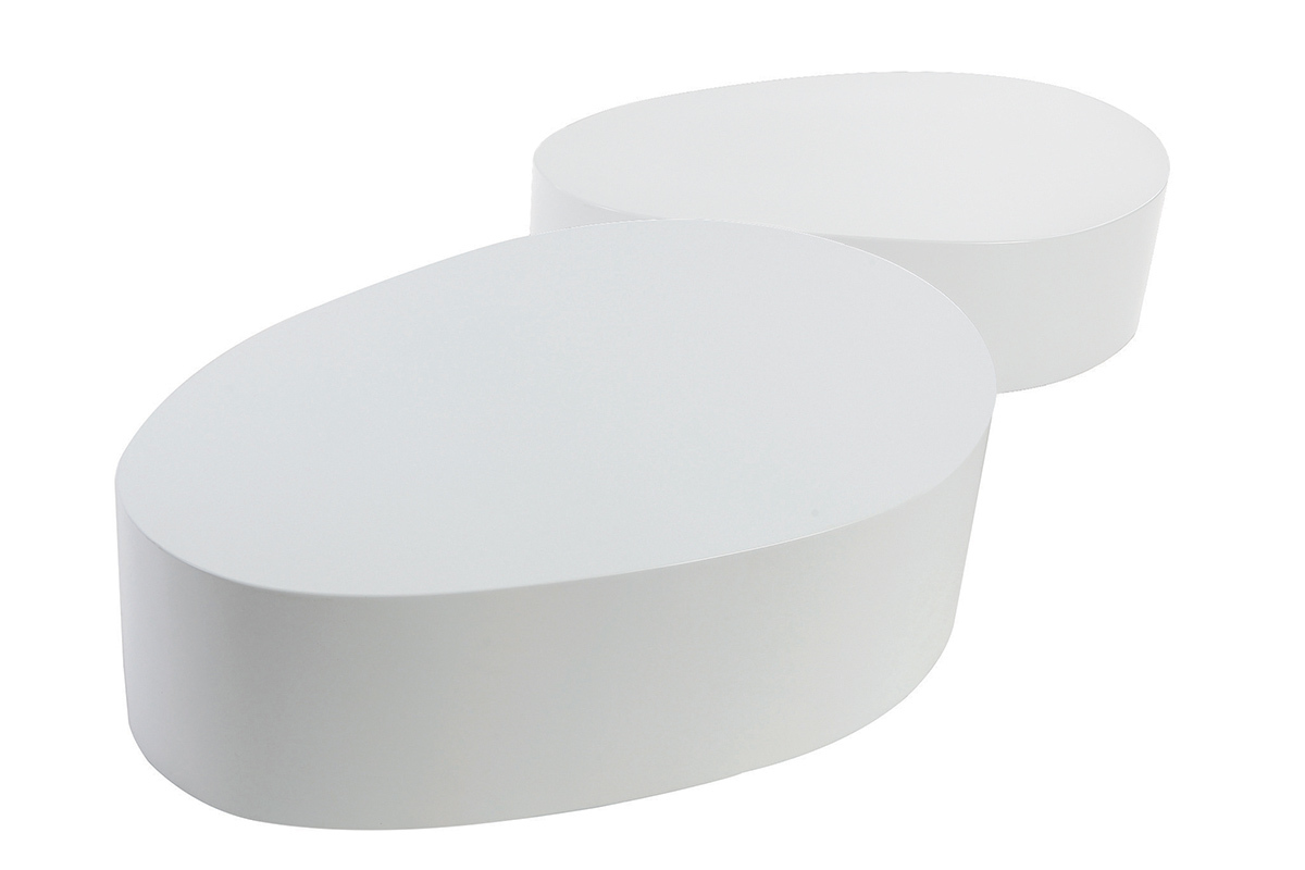 Tables basses design blanches mat (lot de 2) CAMILLE