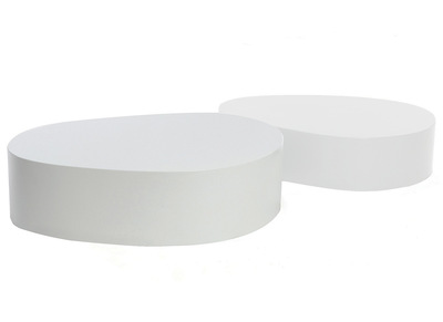 Tables basses design blanches mat lot de 2 CAMILLE