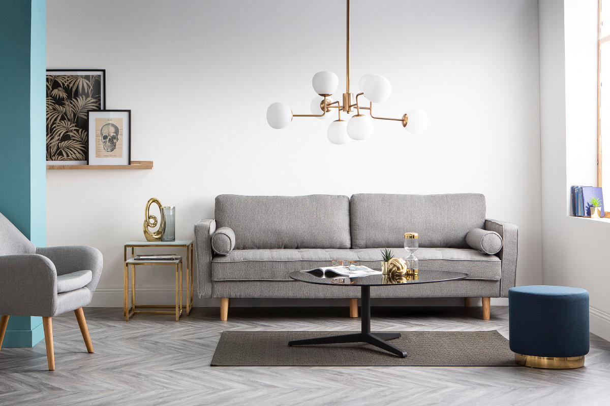 Tables basses gigognes carres effet marbre et pieds mtal SILAS