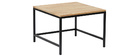 Tables basses gigognes carr&eacute;es en manguier massif et m&eacute;tal (lot de 2) RACK