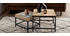 Tables basses gigognes carr&eacute;es en manguier massif et m&eacute;tal (lot de 2) RACK