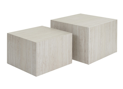 Tables basses gigognes design effet travertin (lot de 2) CALLA