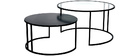 Tables basses gigognes design verre et m&eacute;tal TAHL - Miliboo & St&eacute;phane Plaza