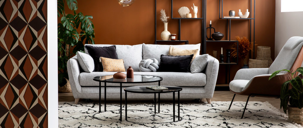 Tables basses gigognes design verre et m�tal TAHL - Miliboo & St�phane Plaza