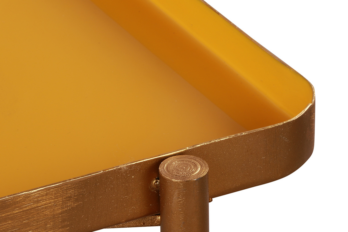 Tables basses gigognes laqu�es bleu canard et moutarde (lot de 2) ZURIA