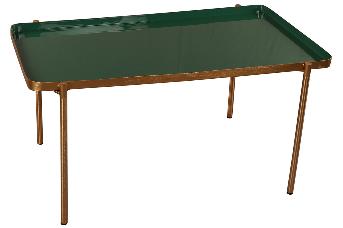 Tables basses gigognes laqu�es vert clair et vert fonc� (lot de 2) ZURIA