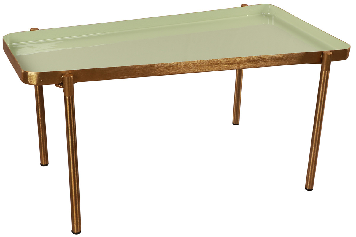 Tables basses gigognes laqu�es vert clair et vert fonc� (lot de 2) ZURIA