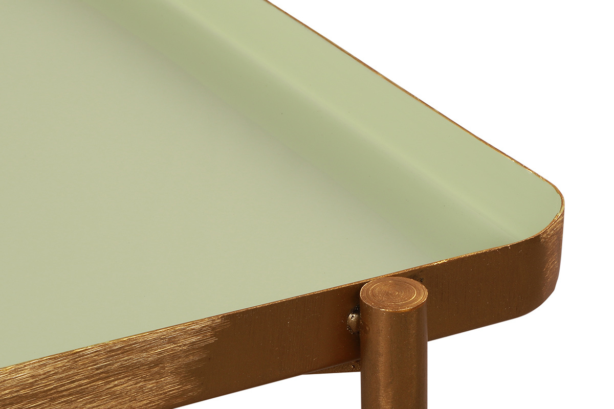 Tables basses gigognes laqu�es vert clair et vert fonc� (lot de 2) ZURIA