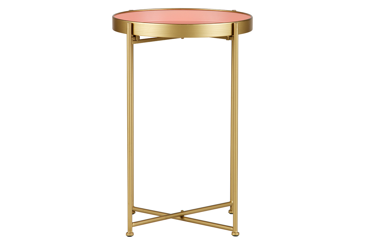 Tables d'appoint gigognes dor� et rose (lot de 2) PINKS