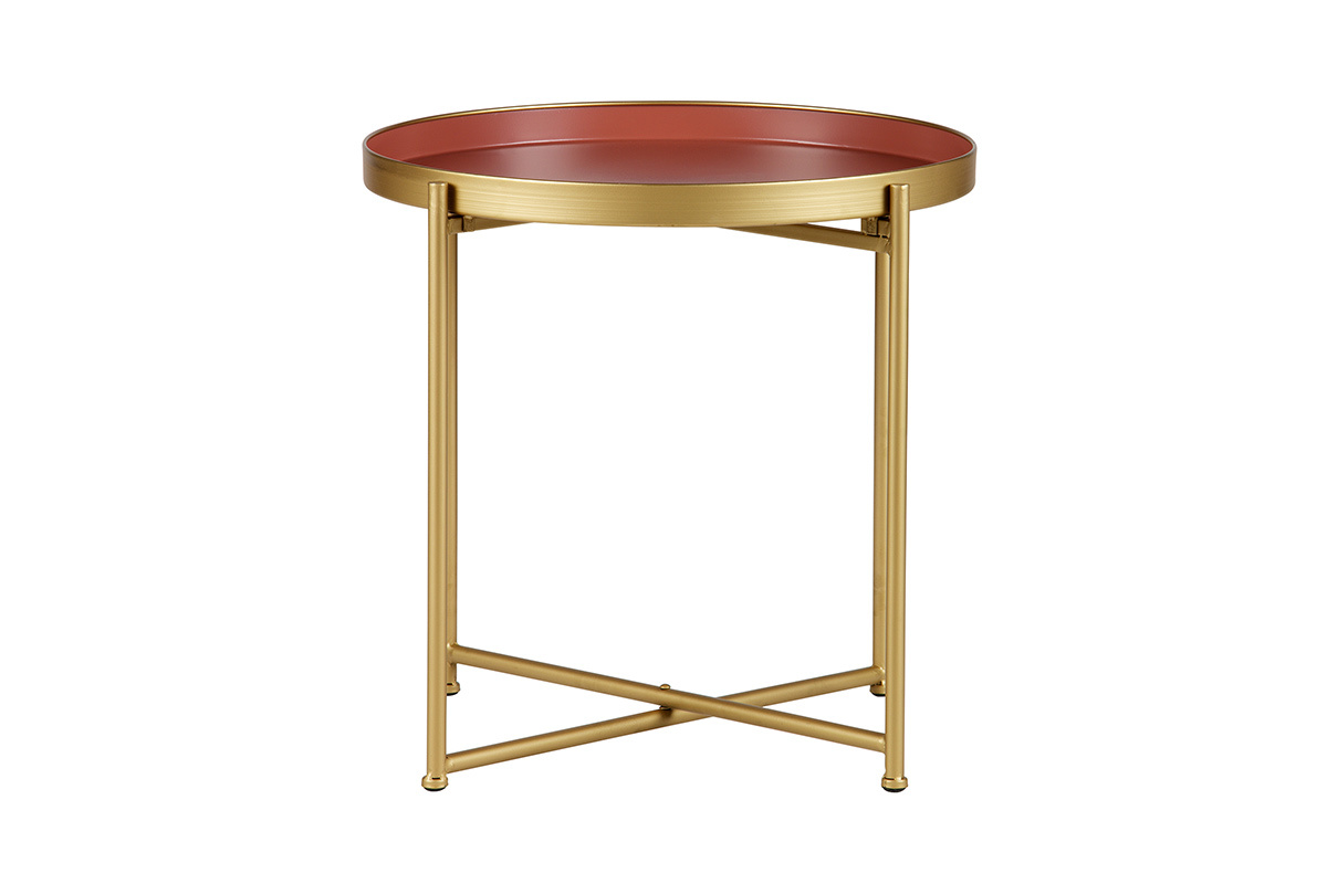 Tables d'appoint gigognes dor� et rose (lot de 2) PINKS