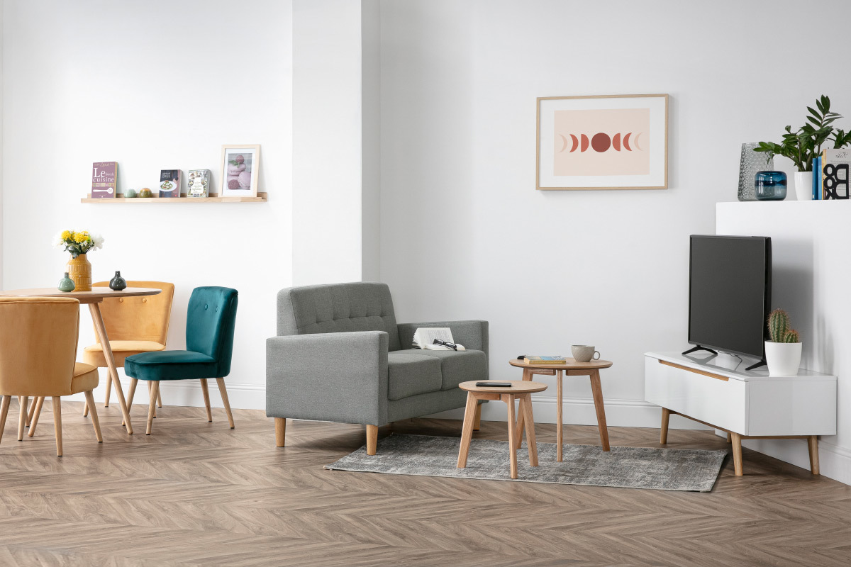 Tables d'appoint rondes chne (lot de 2) ORKAD