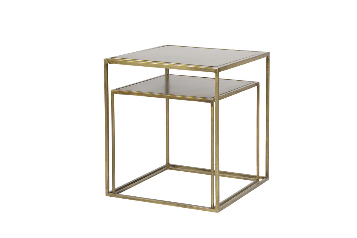 Tables gigognes design mtal laiton (lot de 2) ERINE