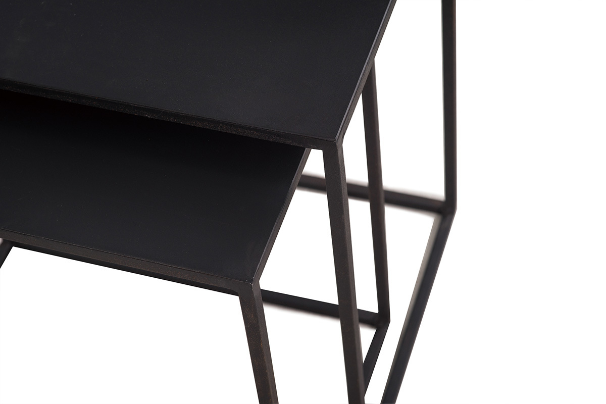 Tables gigognes en m�tal noir KARL