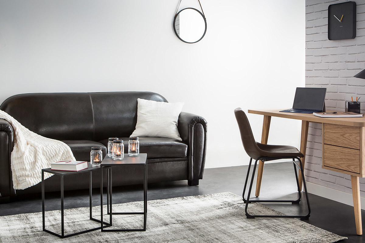 Tables gigognes en m�tal noir KARL