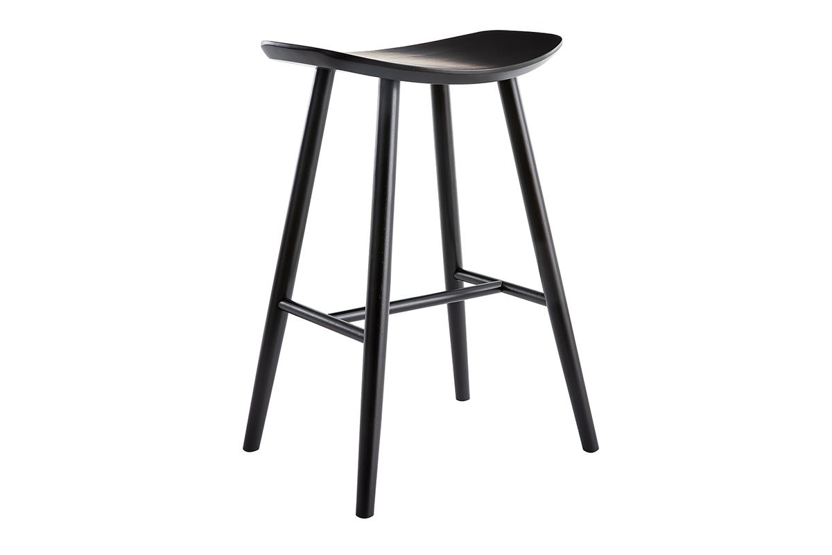 Tabouret de bar bois noir DEMORY