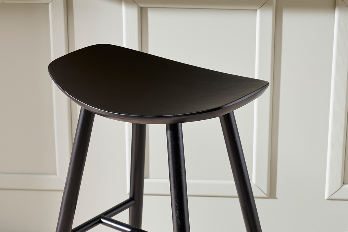 Tabouret de bar bois noir DEMORY