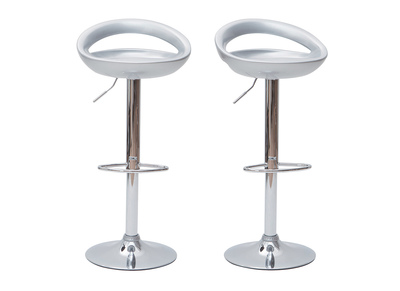 Tabouret de bar / cuisine argent moderne COMET (lot de 2)
