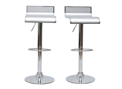 Tabouret de bar / cuisine argent WAVES (lot de 2)