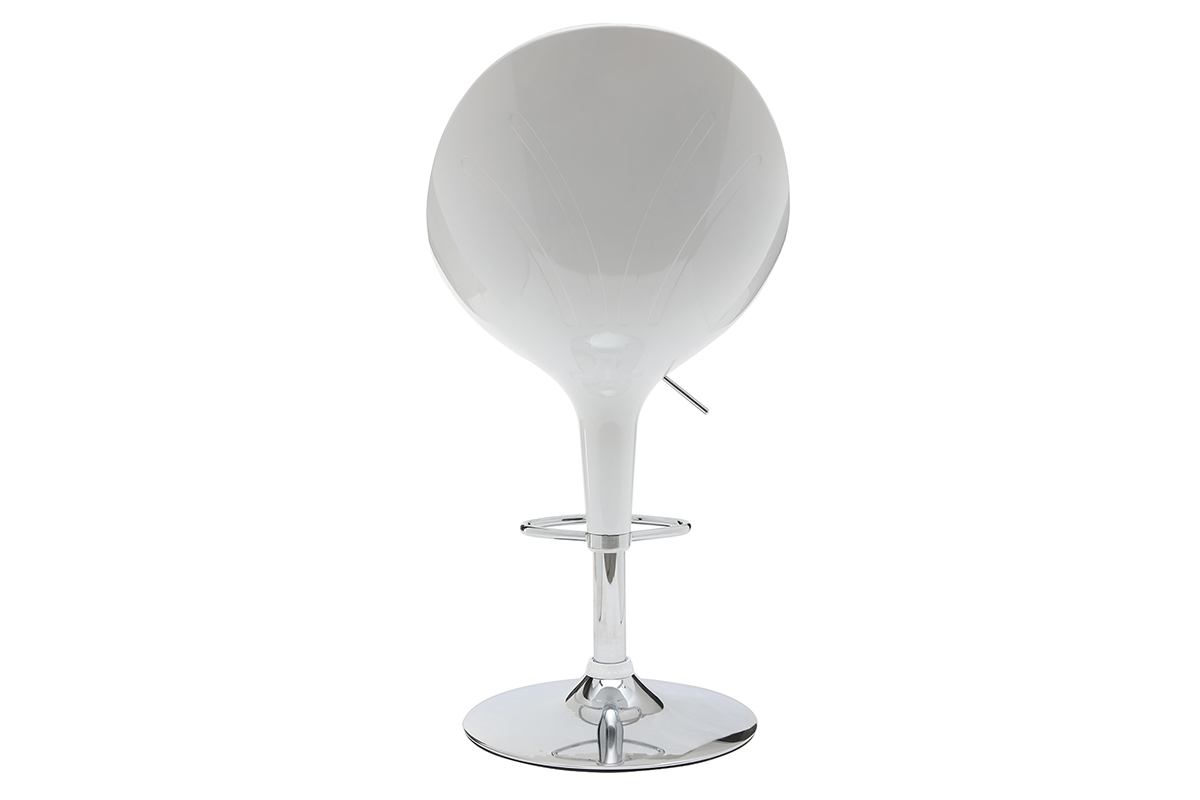 Tabouret de bar / cuisine blanc design OEUF (lot de 2)
