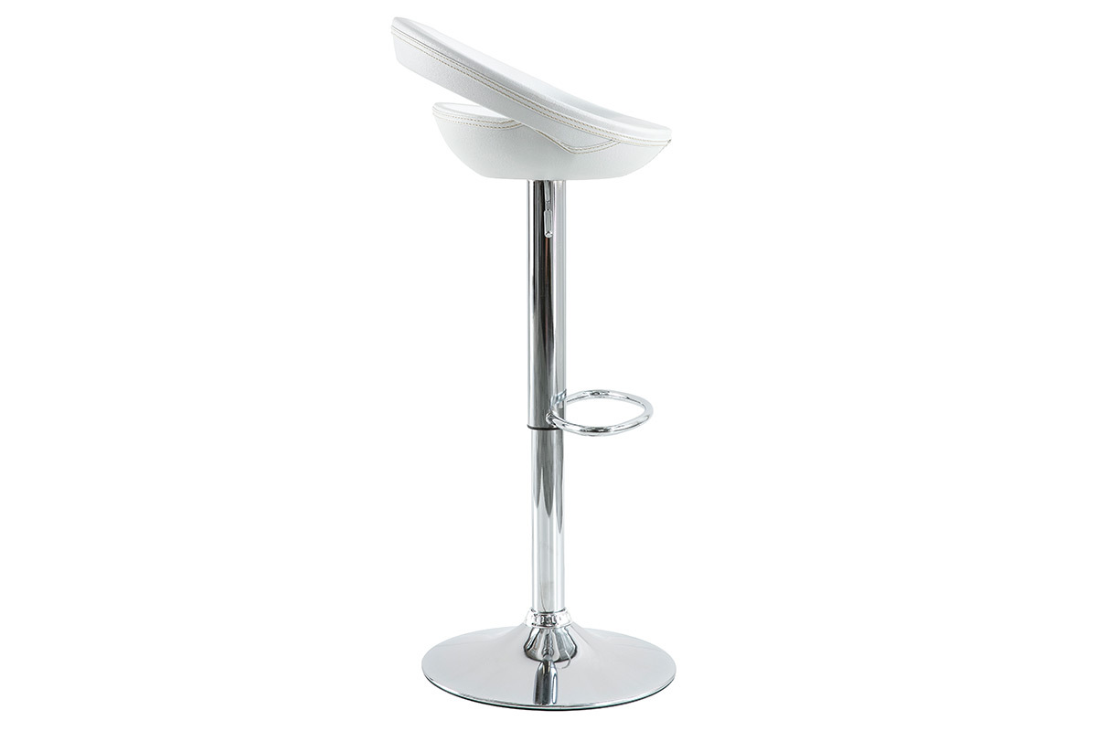 Tabouret de bar / cuisine blanc moderne PVC COMET (lot de 2)