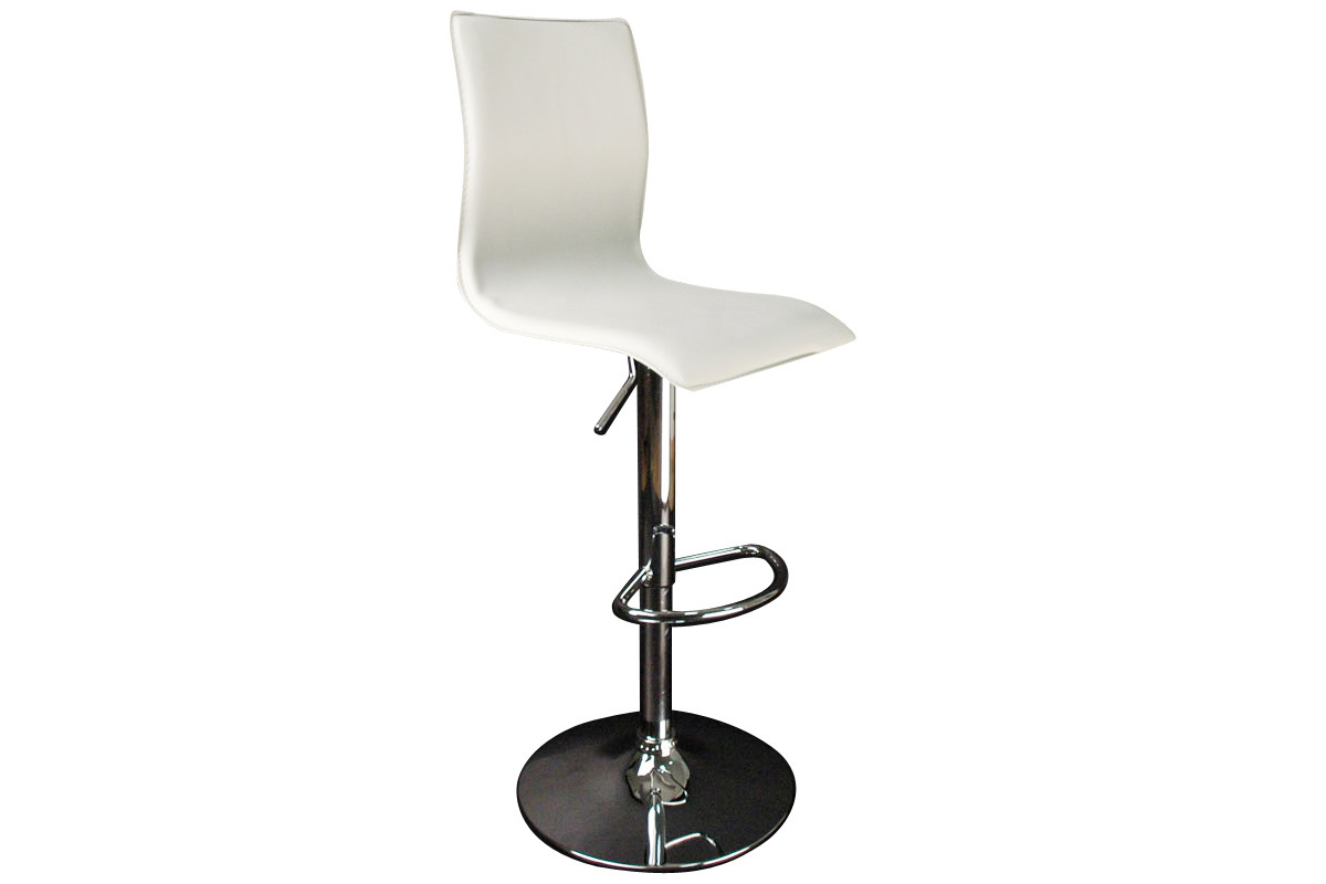 Tabouret de bar / cuisine blanc moderne SURF ALTO (lot de 2)