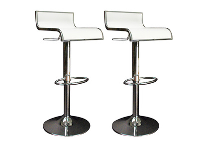 Tabouret de bar / cuisine blanc WAVES (lot de 2)