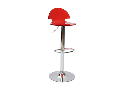 Tabouret de bar / cuisine design en plexiglas rouge transparent ORION