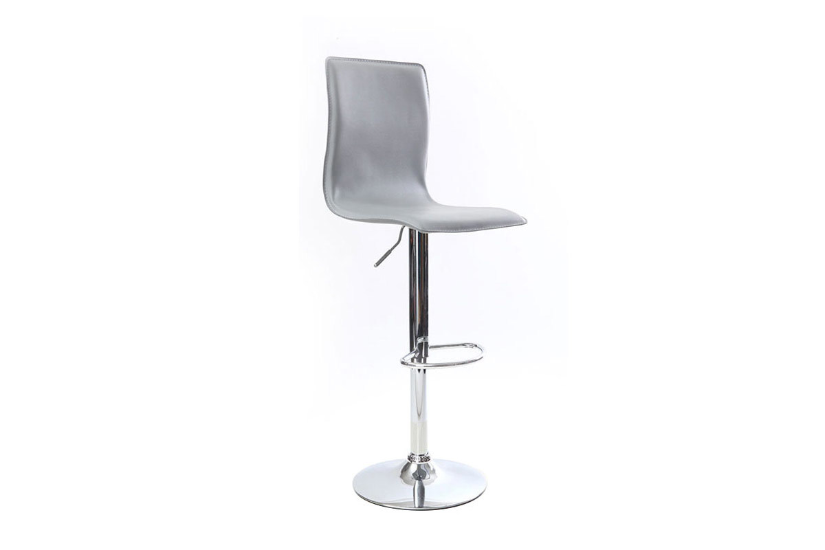 Tabouret de bar / cuisine gris moderne SURF ALTO (lot de 2)