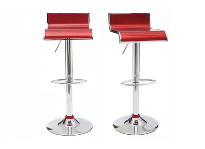 Tabouret de bar / cuisine moderne lie de vin WAVES (lot de 2)
