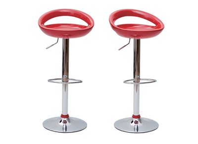 Tabouret de bar / cuisine moderne rouge COMET (lot de 2)