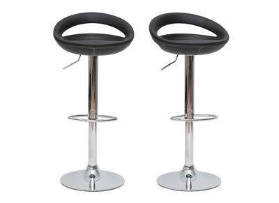 Tabouret de bar / cuisine noir moderne PVC COMET (lot de 2)