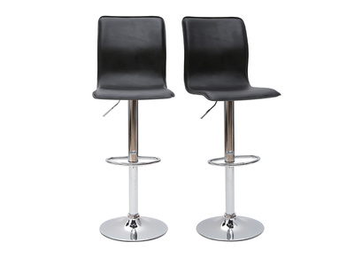 Tabouret de bar / cuisine noir moderne SURF ALTO (Lot de 2)
