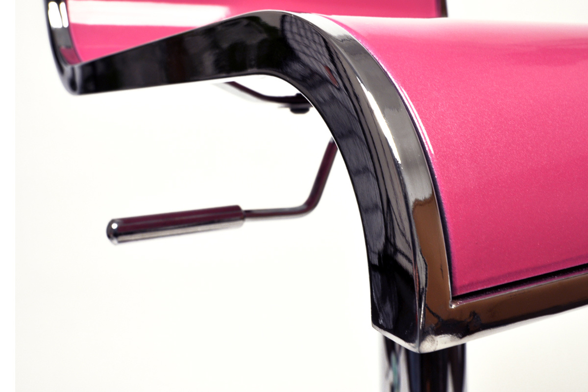 Tabouret de bar / cuisine rose design WAVES (lot de 2)