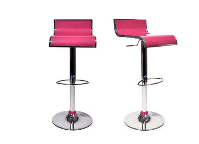 Tabouret de bar / cuisine rose design WAVES (lot de 2)