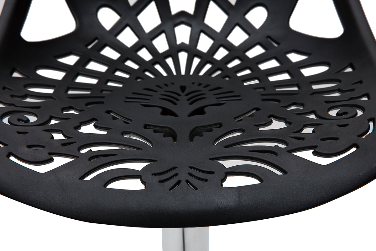 Tabouret de bar design baroque noir BAROCCA