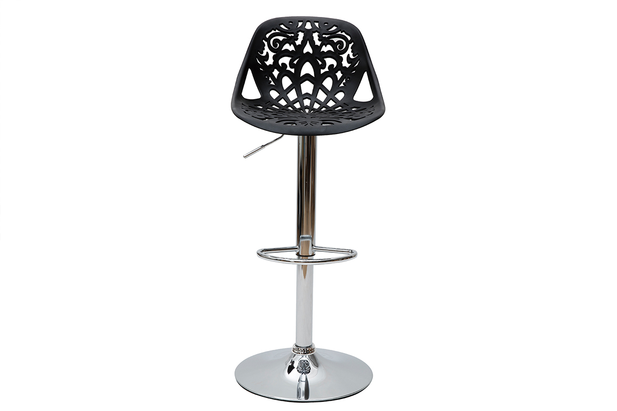 Tabouret de bar design baroque noir BAROCCA