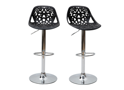 Tabouret de bar design baroque noir  lot de 2 BAROCCA