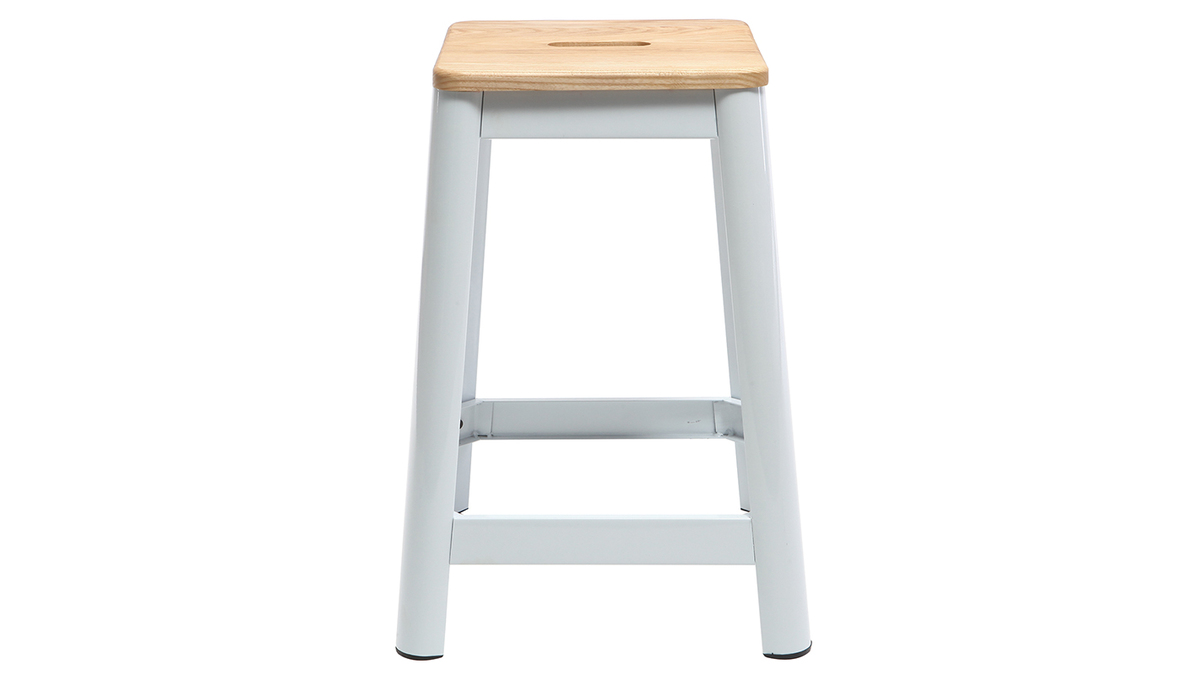 Tabouret de bar design blanc 65 cm NICK