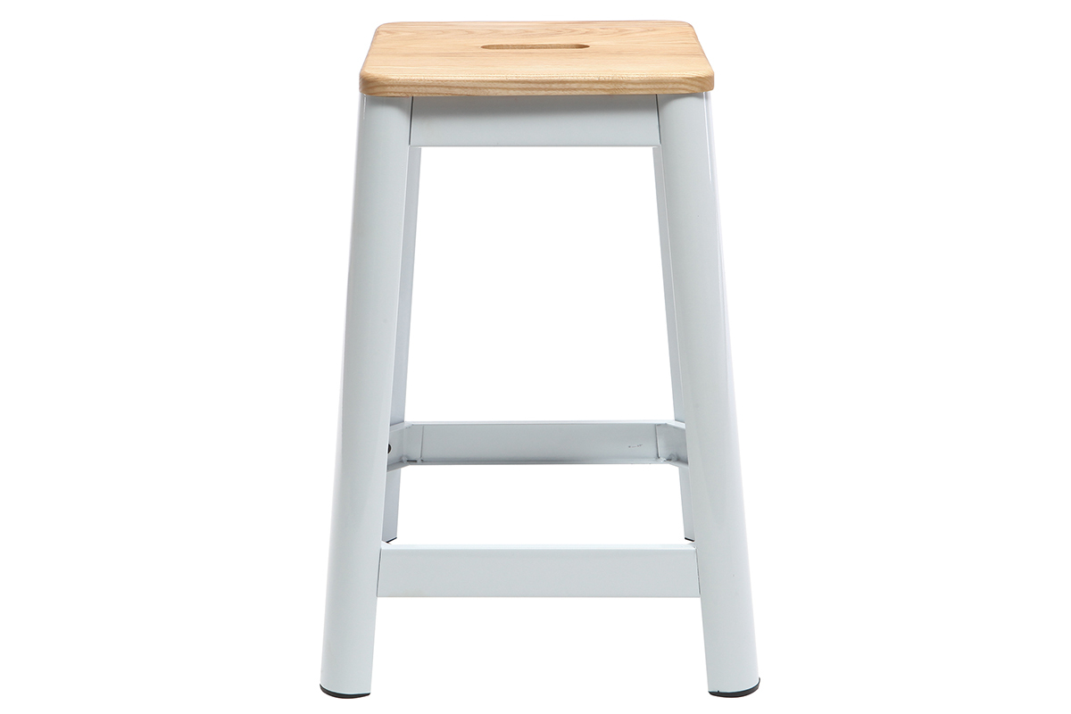 Tabouret de bar design blanc 65 cm NICK