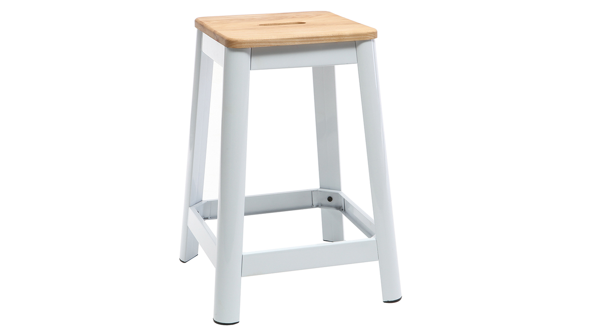 Tabouret de bar design blanc 65 cm NICK