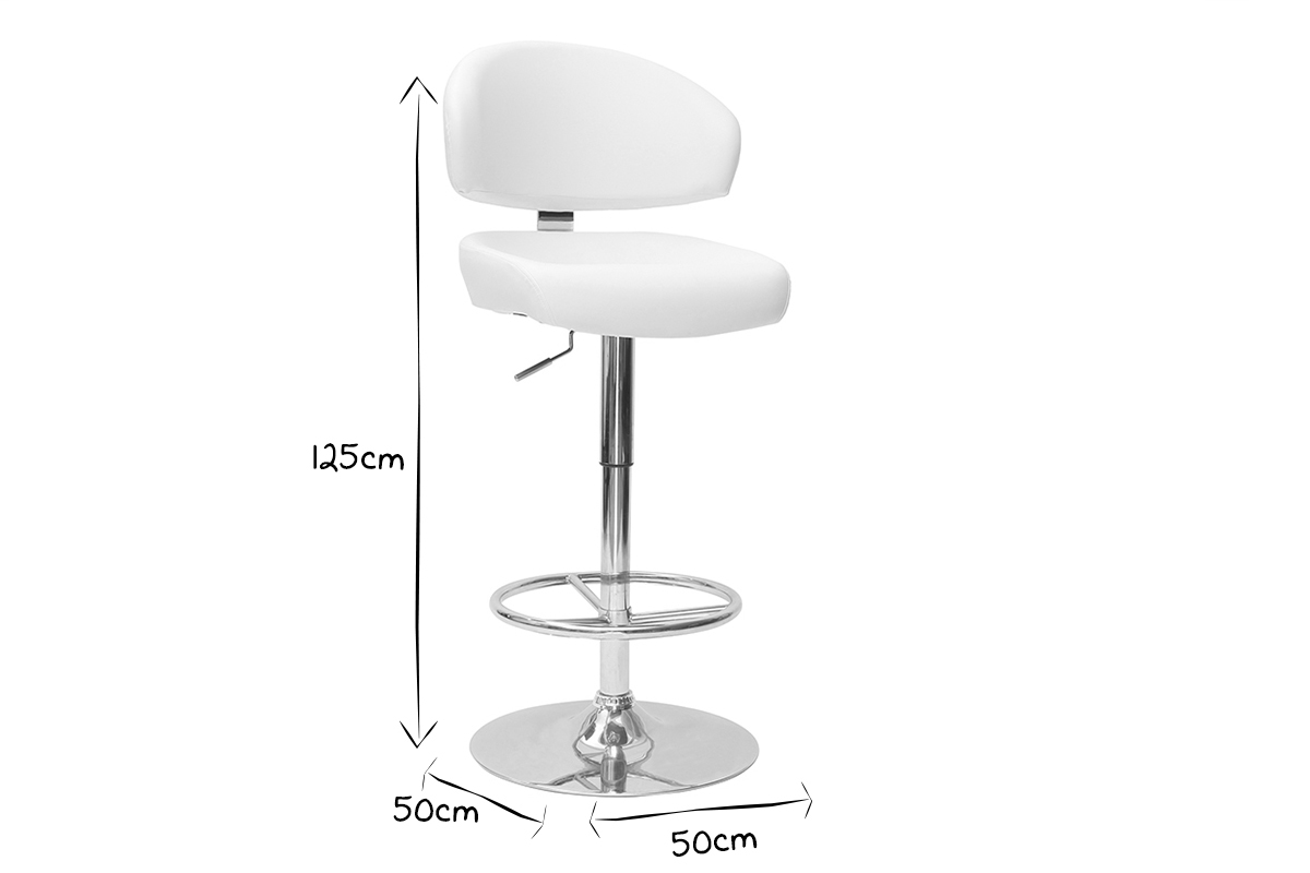 Tabouret de bar design blanc contemporain NEPTUNE
