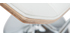 Tabouret de bar design blanc et bois clair MELKIOR